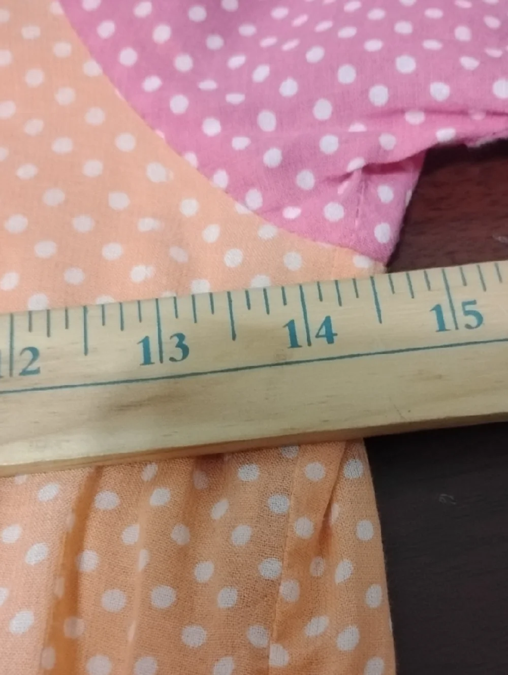 Vintage Cornelloki Girls' Two-Tone Pink & Peach‎ Polka Dot Dress